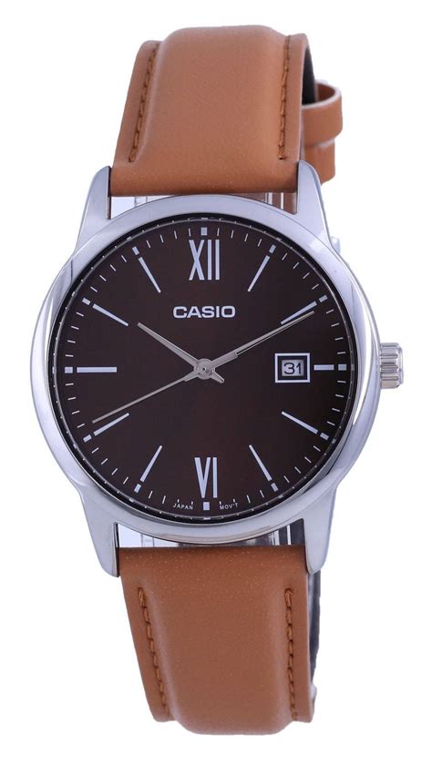 Montre Homme Casio Maroon Cadran Acier Inoxydable Analogique Quartz MTP