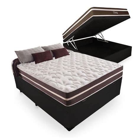 Cama Box Bau Casal Colchao De Molas Prime Colchoes Classic Superlastic