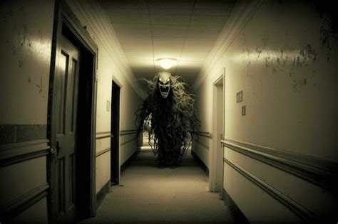 Premium Photo A Creepy Monster Walks Down A Hallway In A Dark Hallway