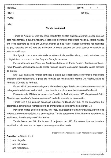 Textos Com Interpretação Para O 8o Ano Com Respostas - Textos Com Interpretação Para O 8o Ano Com Respostas - FDPLEARN