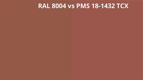 Ral 8004 Vs Pms 18 1432 Tcx Ral Colour Chart Uk