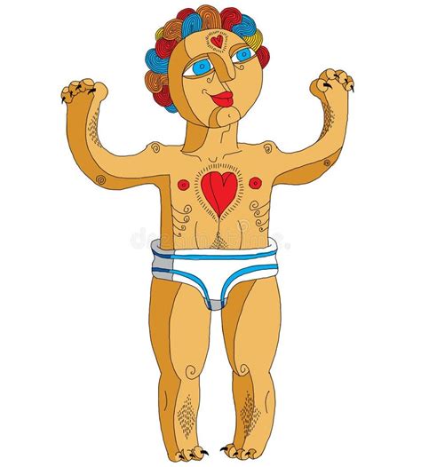 Vector Illustration Of Nude Man Adam Concept Hand Drawn Image Stock Vector Illustration Of