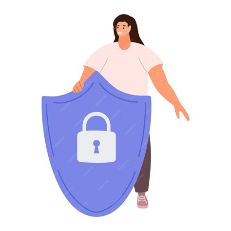 Premium Vector | Cyber safety cyber security and privacy concept Woman holding online protection