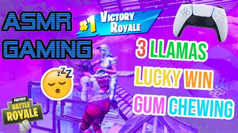 Asmr Gaming 😴 Fortnite 3 Llamas Lucky Win Relaxing Gum Chewing 🎧🎮