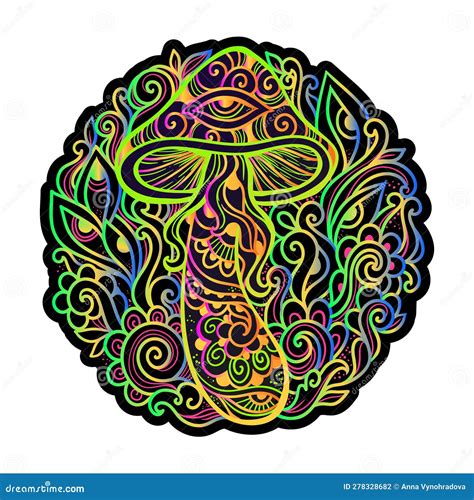 Psychedelic Magic Mushrooms. Vector Illustration Stock Vector
