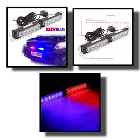 6 Led FEDERAL SIGNAL Car Police Strobe Blinker Light with Steady (RED/BLUE) | Lazada PH