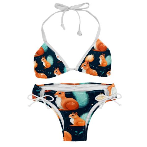 Squirrel Chic Bikini Set With Detachable Sponge Adjustable Strap
