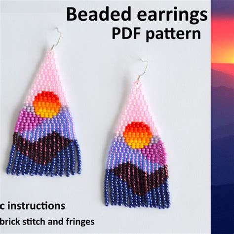 Beading Tutorial For Beginners Seed Bead Earring Pattern Etsy