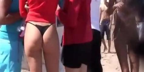 Sexy Ass In Black Bikini Thong Tnaflix