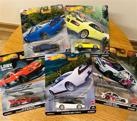 Hot Wheels Mountain Drifters Set AE Mitsubishi GT Honda NSX LBWK Red Nissan Skyline