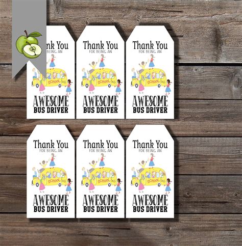 Bus Driver Tag Gratitude For Bus Driver Thank You Bus Driver Etsy