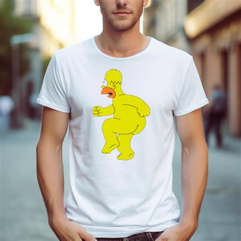 Homer Simpson Nude Funny Cartoon Shirt Hersmiles
