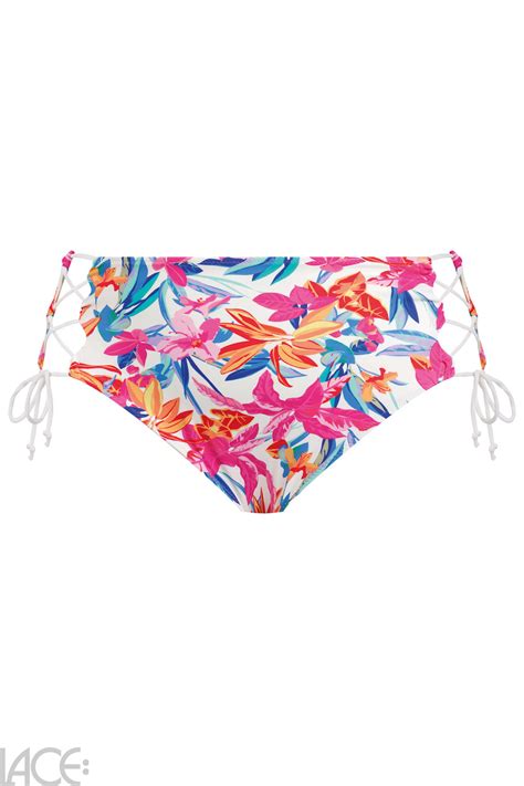 Elomi Swim Savaneta Bikini Tailleslip Verstelbaar High Leg WHITE Lace Lingerie Nl