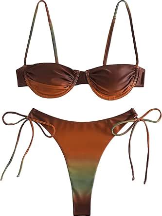 Amazon SOLY HUX Women S Two Piece Swimsuit Tie Side High Waisted Bikini Sets Ombre