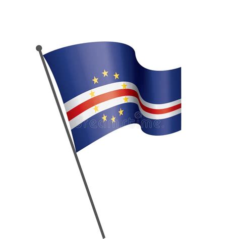 Bandeira De Cabo Verde Ilustração Do Vetor Em Um Fundo Branco