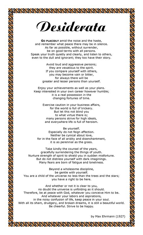 High Resolution Desiderata Printable Pdf