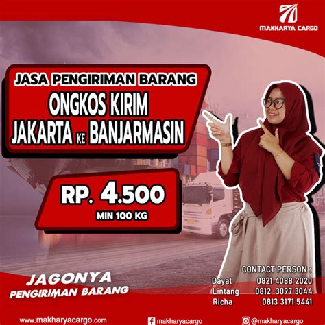 Ongkos Kirim Jakarta Banjarmasin Rp Gratis Jemput Barang