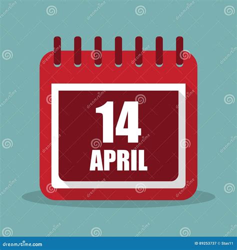 Kalender Mit Am 14 April In Einem Flachen Design Auch Im Corel