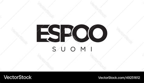 Espoo In The Finland Emblem Design Features Vector Image