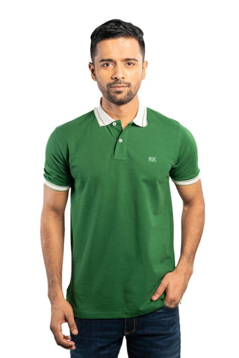 Green Cotton Mens Short Sleeve Polo Shirt Kay Kraft