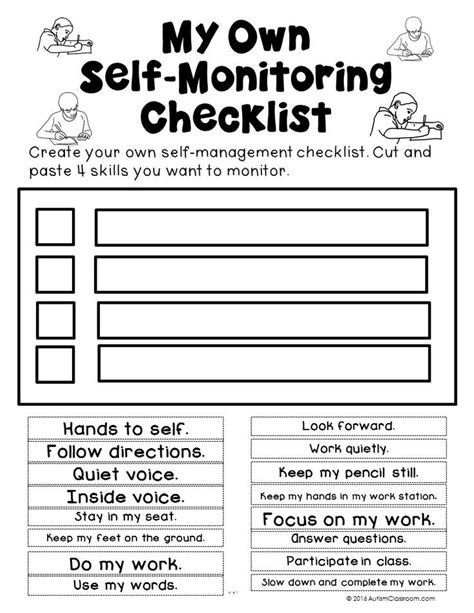 Checklist Clipart Self Monitoring Checklist Self Monitoring