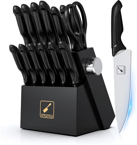 Amazon Imarku Knife Set With Block Sharp Knife Set With Built In