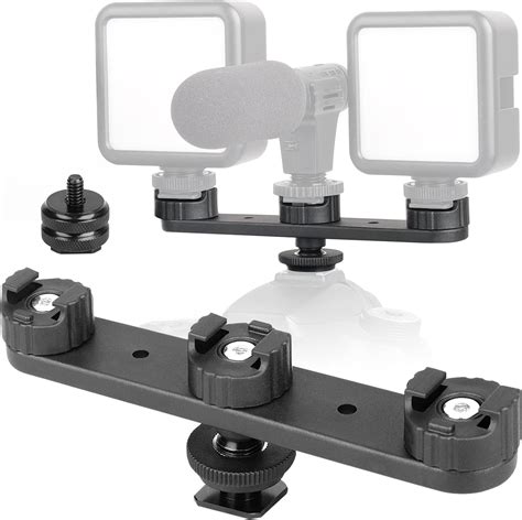 Amazon Chromlives Triple Cold Shoe Extension Mount Hot Shoe Base Adapter Extension Bar