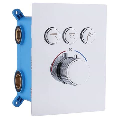 Buy Modern Push Button 3 Way Thermostatic Shower Diverter Valve