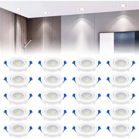 Spots Led Encastrable 230V Ultra Plats Encastrables 20 Set 5W Salle De