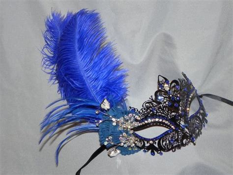 Black And Royal Blue Metallic Masquerade Mask Made To Order Laser Cut