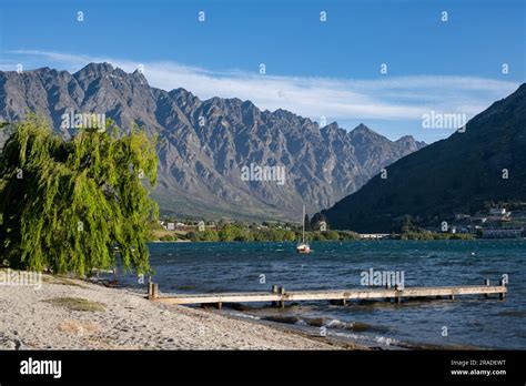 The Iconic Remarkables Mountains Viewed Above Frankton And A Lake