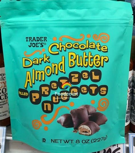 2 Packs Trader Joes Dark Chocolate Almond Butter Pretzel Nuggets 8 Oz