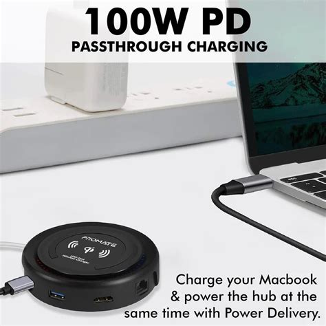 Promate All In One Universal Usb C Hub Watts Power Delivery