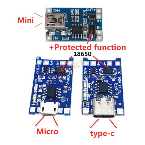 TP4056 Li Ion 18650 Battery Charger Module Pinout