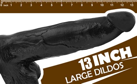 Amazon XXL Black Realistic Dildo With Suction Cup Thick Girth Huge Fake Cock