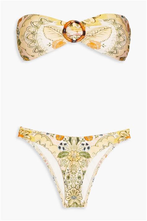 ZIMMERMANN Floral Print Bandeau Bikini THE OUTNET