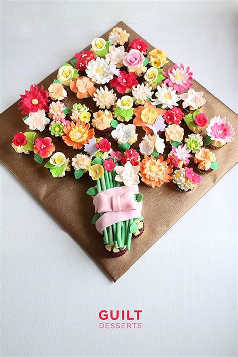 Flower Cupcakes Bouquet Decorated Cake By Guilt Cakesdecor