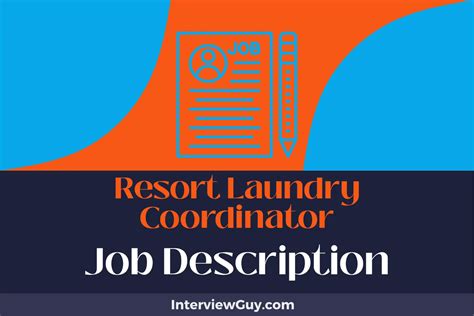 Resort Laundry Coordinator Job Description Updated For 2025