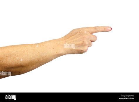 Woman Hand Isolated On White Background Gesture Direction On The Right