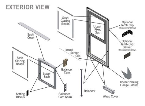 100 Series Single Hung Parts Diagram