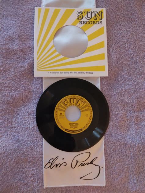 ELVIS PRESLEY MY HAPPINESS SUN 45 RECORD SUN SLEEVE SIGNATURE WHITE