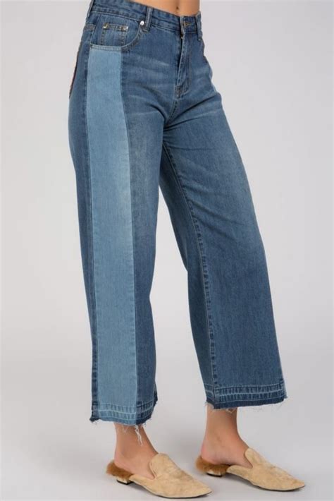 Wide Legged Jeans With Side Panels Onstylist