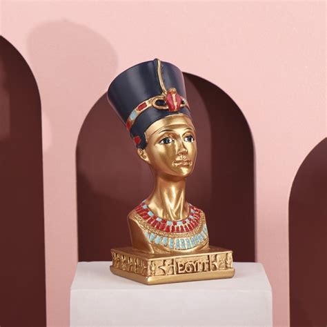 Forntida Egyptisk Farao Drottning Nefertiti Staty Craft Vintage S Cf