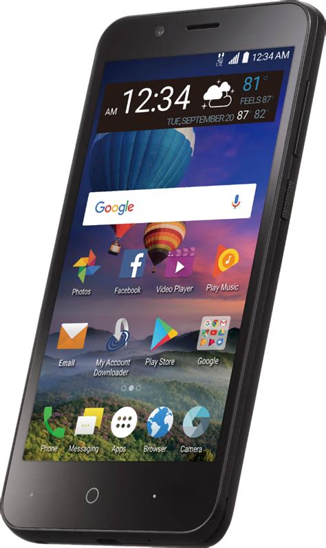 Best Buy Simple Mobile ZTE ZFIVE G Z557BL 4G LTE With 16GB Memory Cell