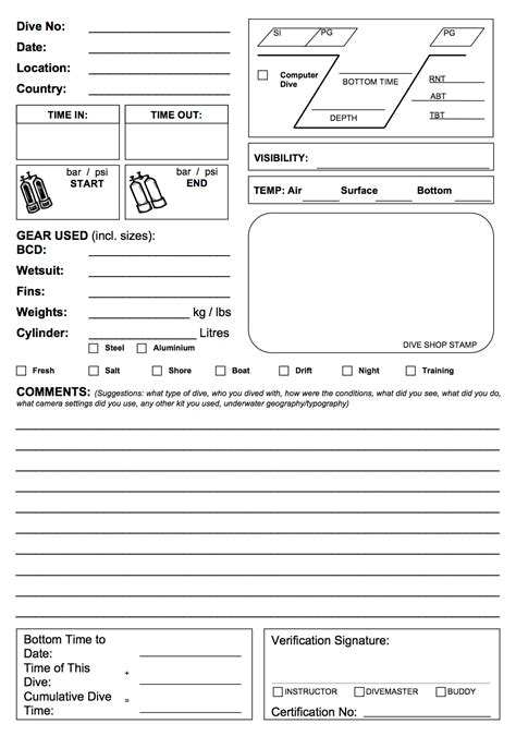 Dive Log Book Design