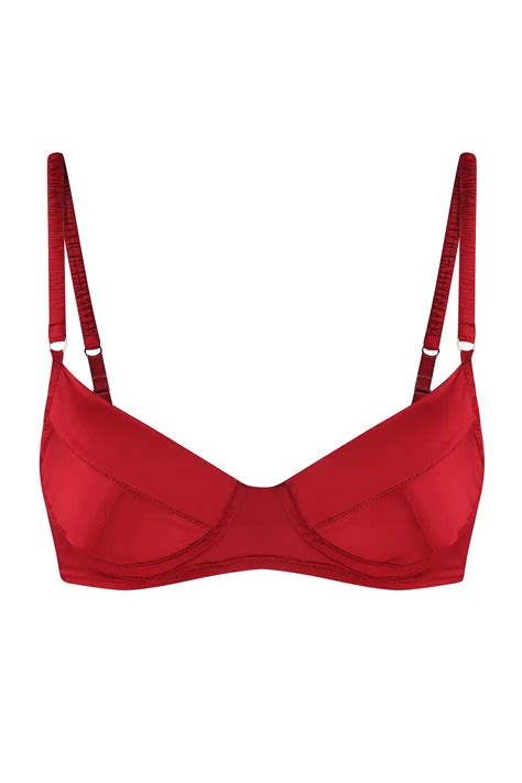 Red Satin Bra With Wired Cups Upcycled Sexy Red Bra IDENTITY LINGERIE