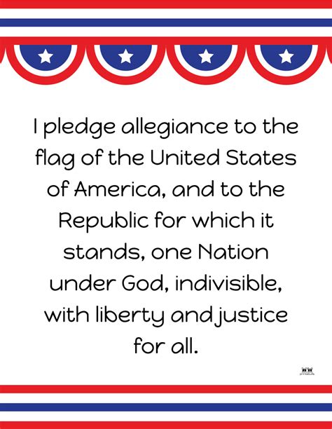 Pledge Of Allegiance Words 20 Free Printables Printabulls