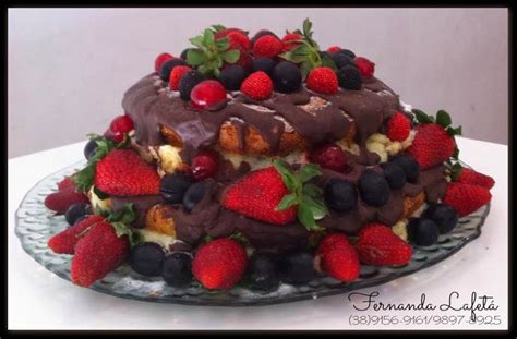 Nossas Artes Naked Cake Bolo Pelado Frutas