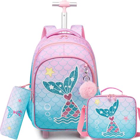 Meetbelify Mochila Con Ruedas De Unicornio Para Ni As Con Ruedas Para