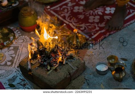 Hindu Pooja Ritual Yagya Yajna Which Stock Photo 2263495231 | Shutterstock